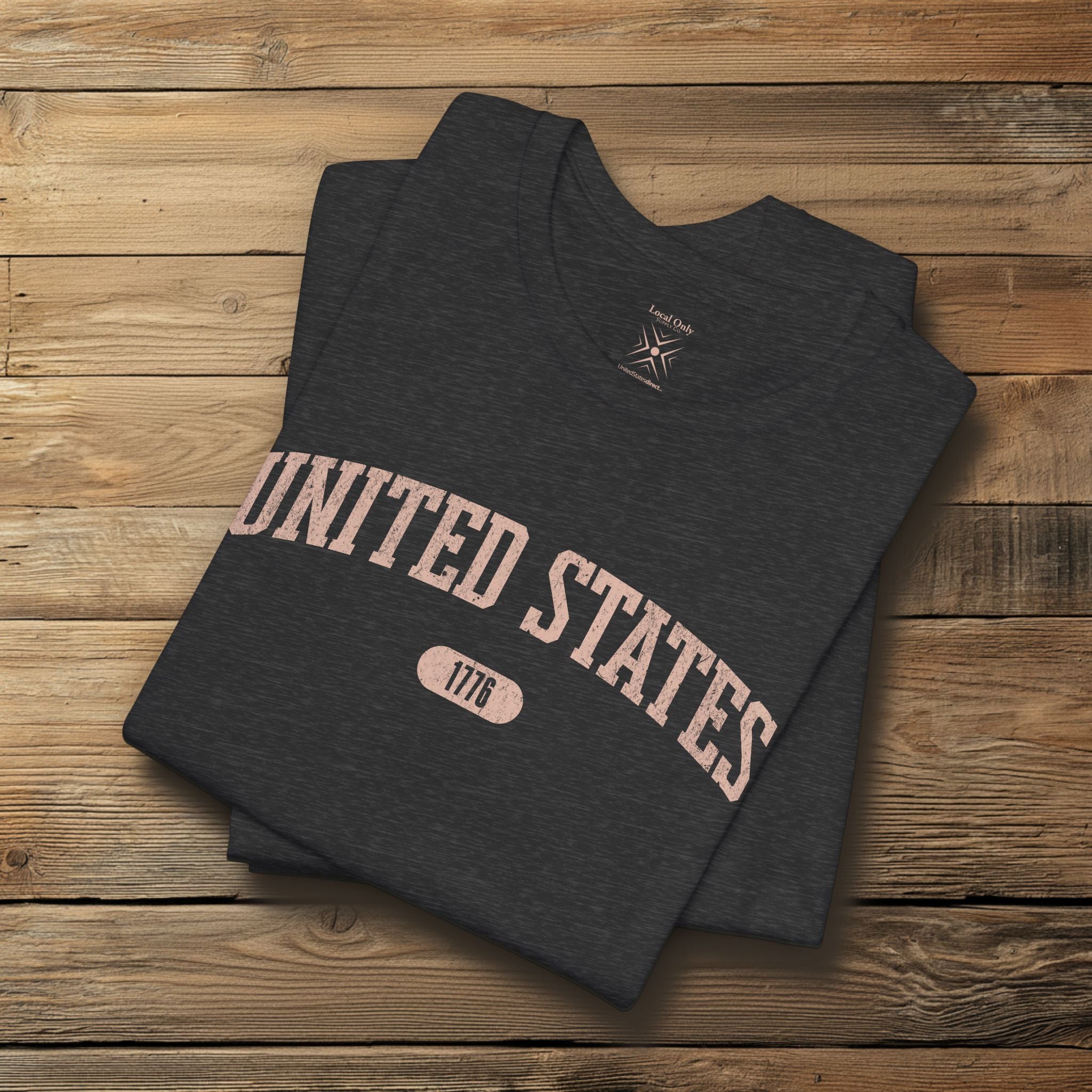United States 1776 Vintage Collegiate Premium T-Shirt – Pink Graphic – Neutrals