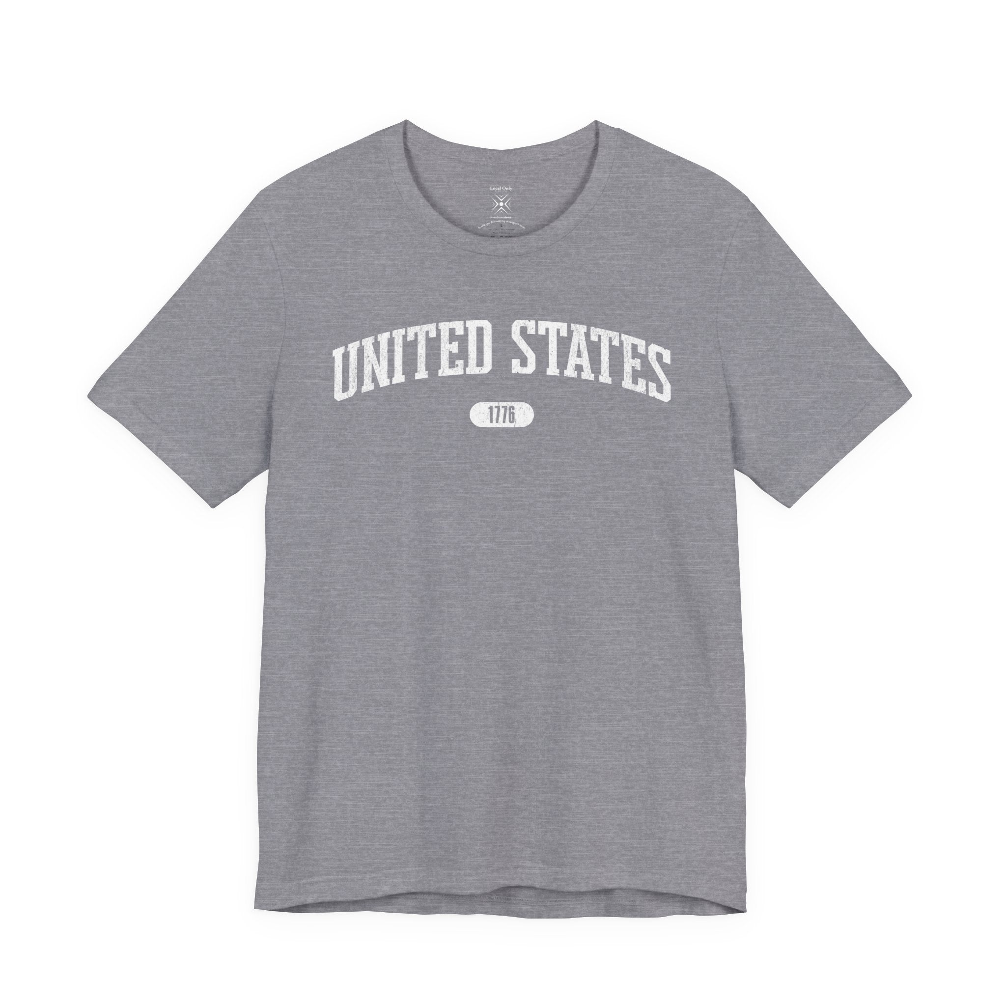 United States 1776 Vintage Collegiate T-Shirt – White Graphic – Neutrals