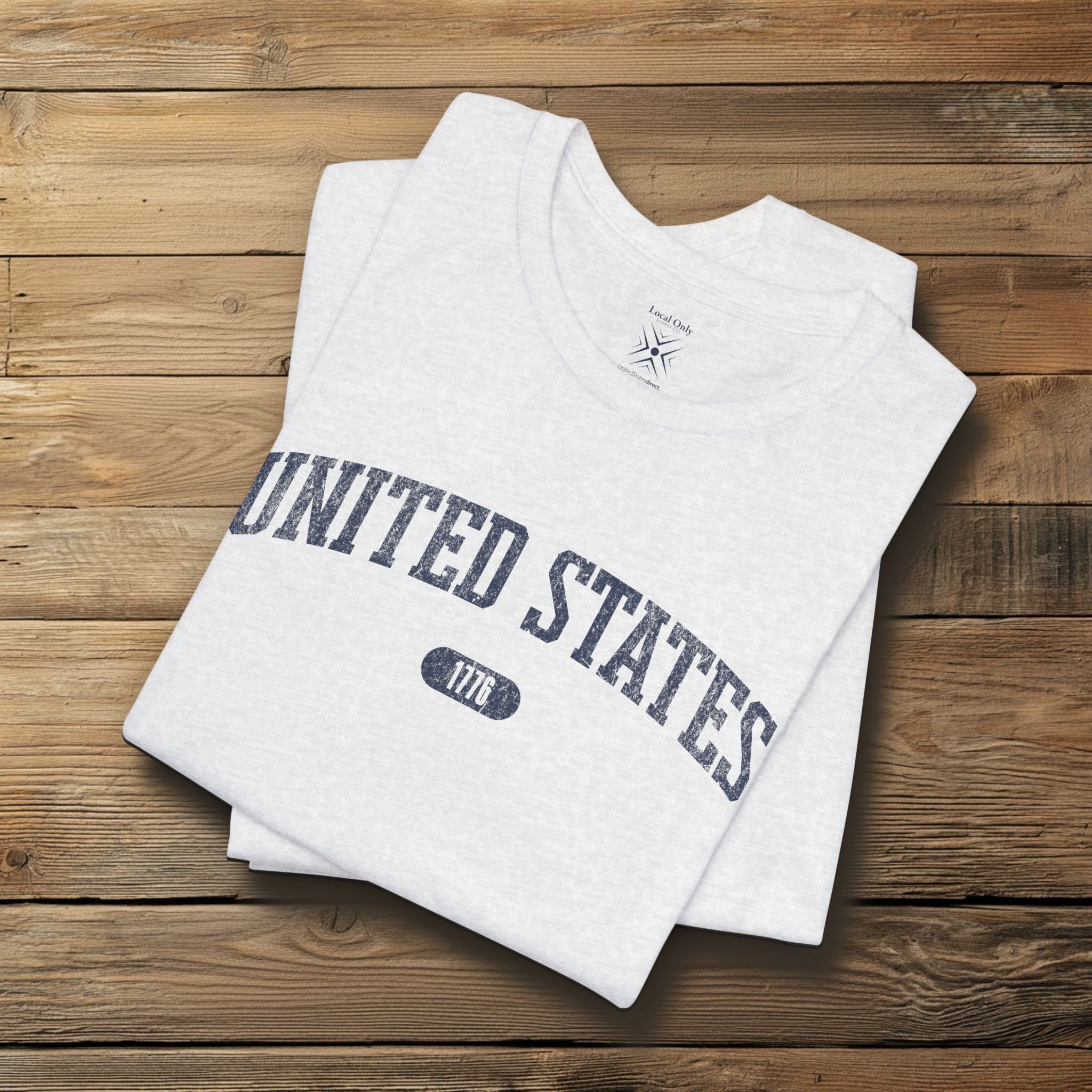 United States 1776 Vintage Collegiate Premium T-Shirt – Navy Graphic – Neutrals
