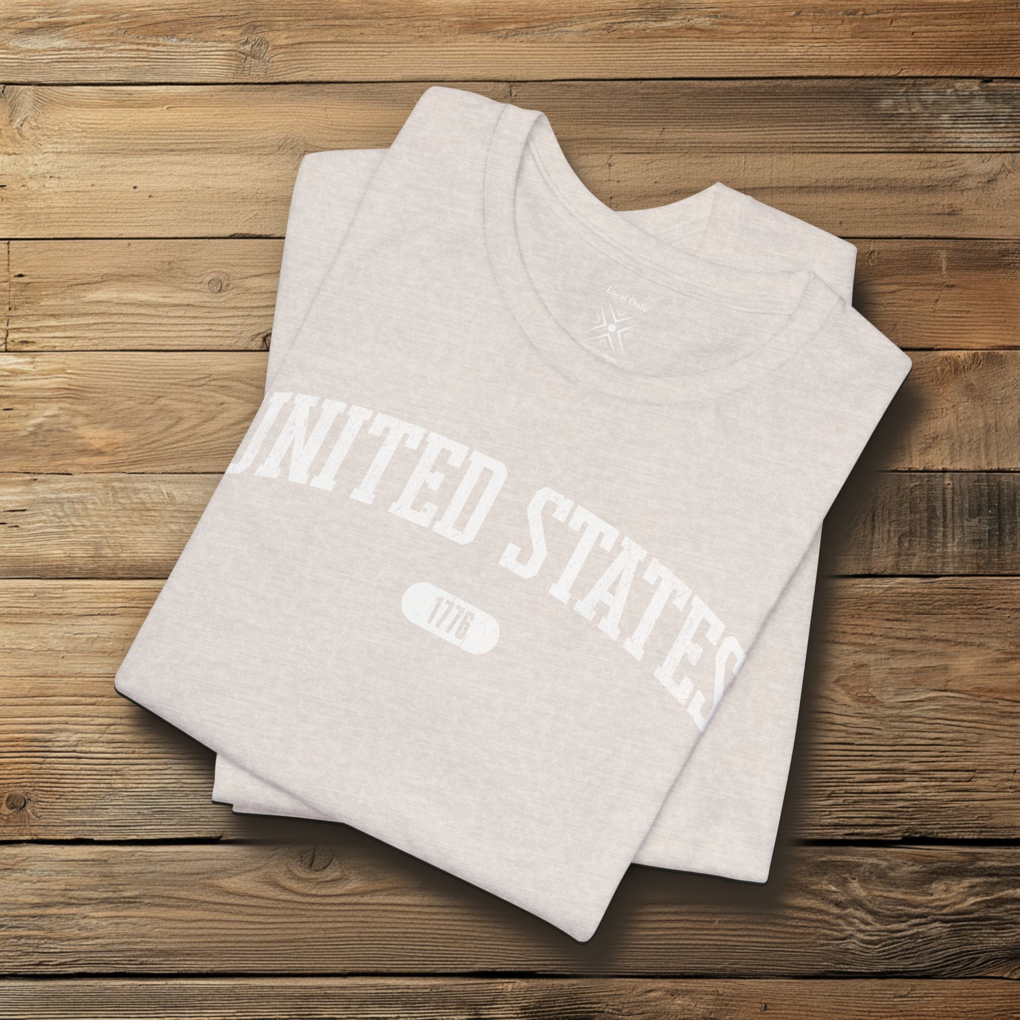 United States 1776 Vintage Collegiate Premium T-Shirt – White Graphic – Neutrals