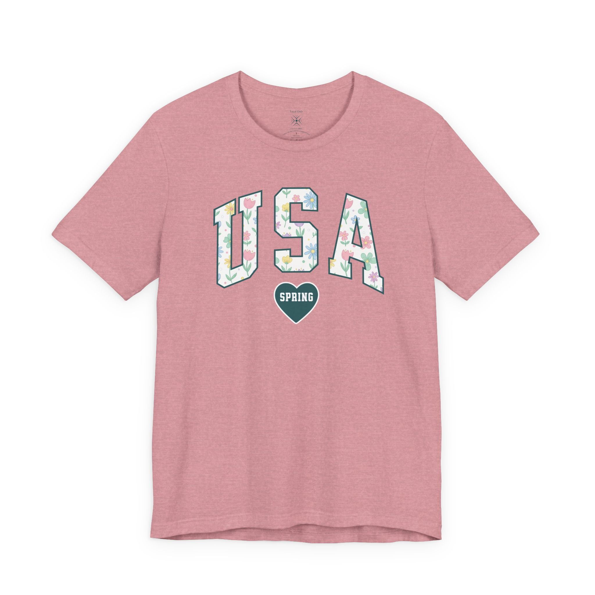 USA Love Spring Floral Varsity Graphic Tee – Transformative Teal