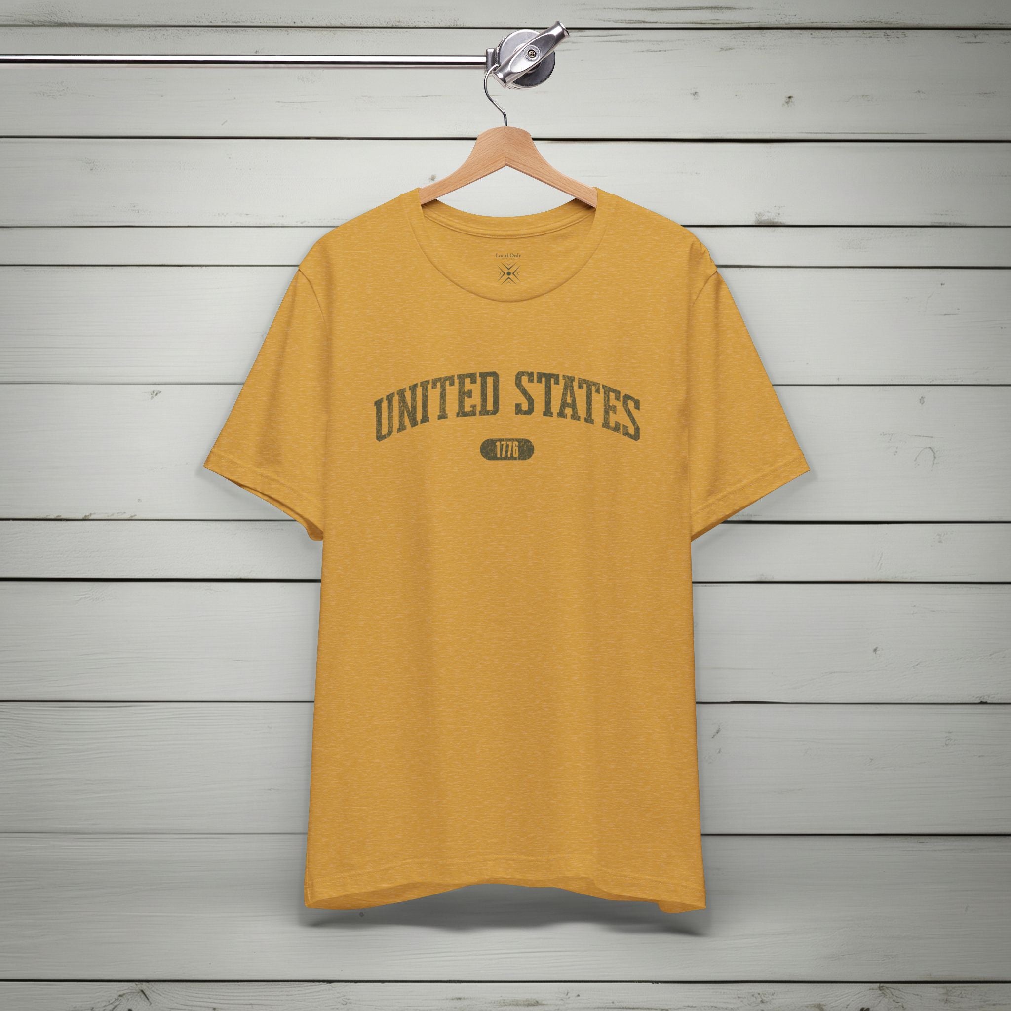 United States 1776 Vintage Collegiate Premium T-Shirt – Olive Graphic – Colorful