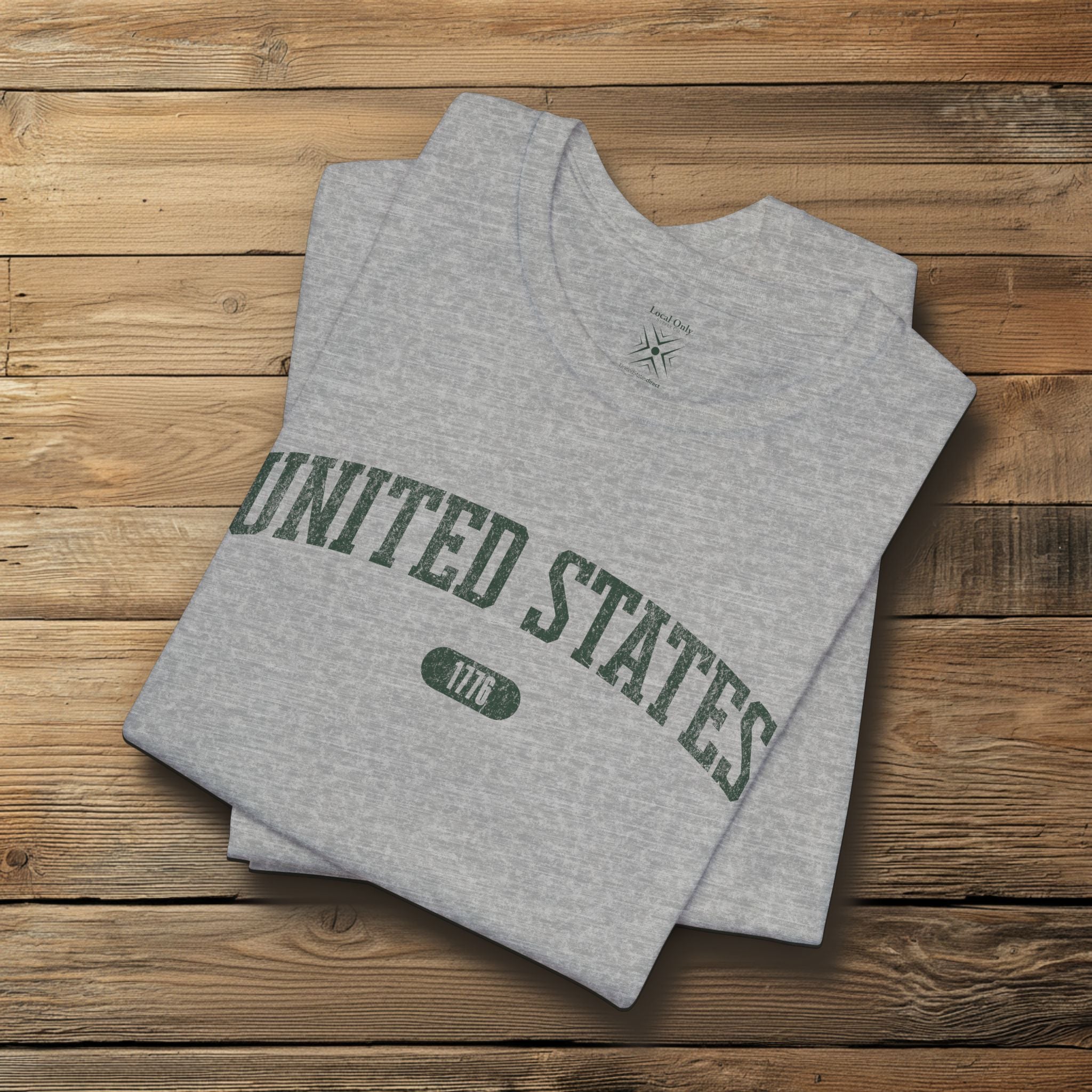 United States 1776 Vintage Collegiate Premium T-Shirt – Green Graphic – Neutrals