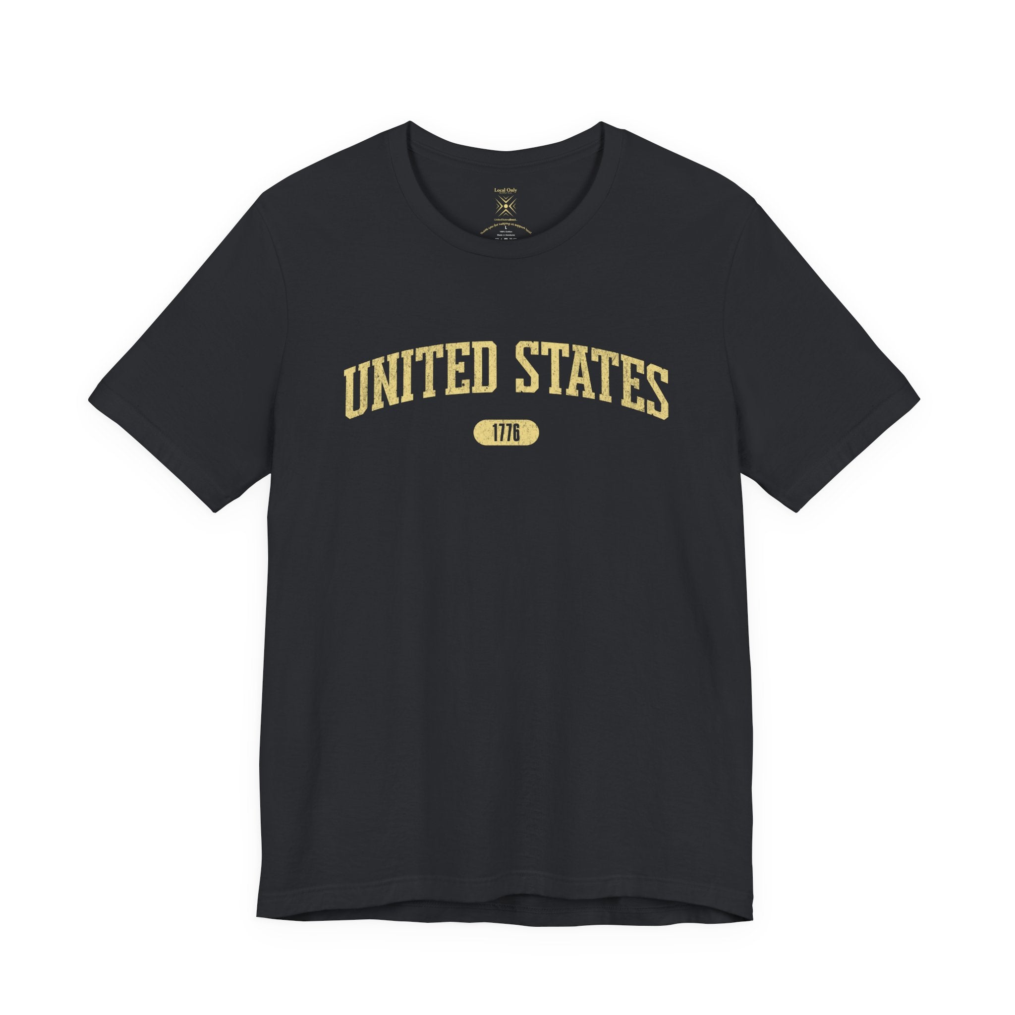 United States 1776 Vintage Collegiate Premium T-Shirt – Yellow Graphic – Neutrals