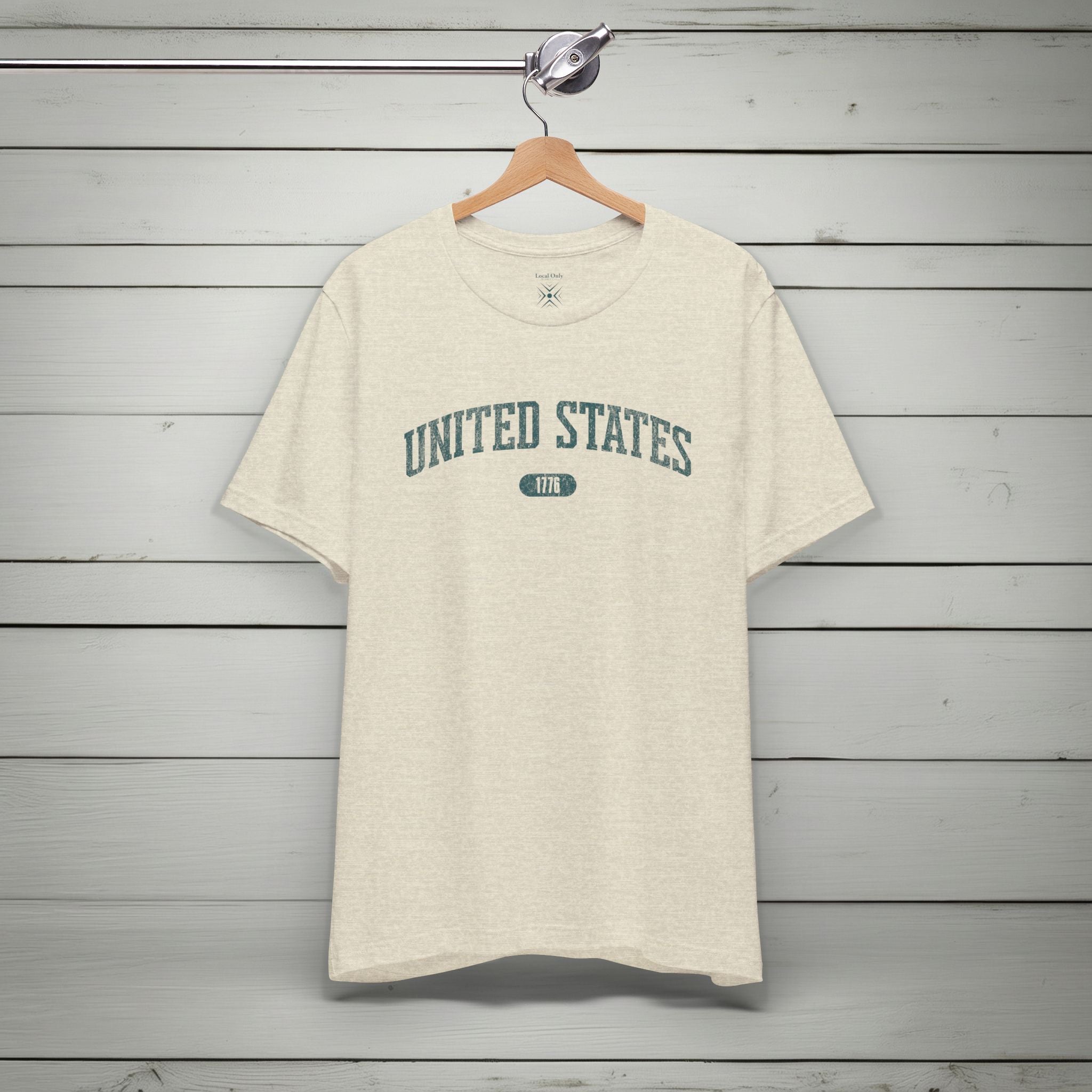 United States 1776 Vintage Collegiate Premium T-Shirt – Teal Graphic – Neutrals