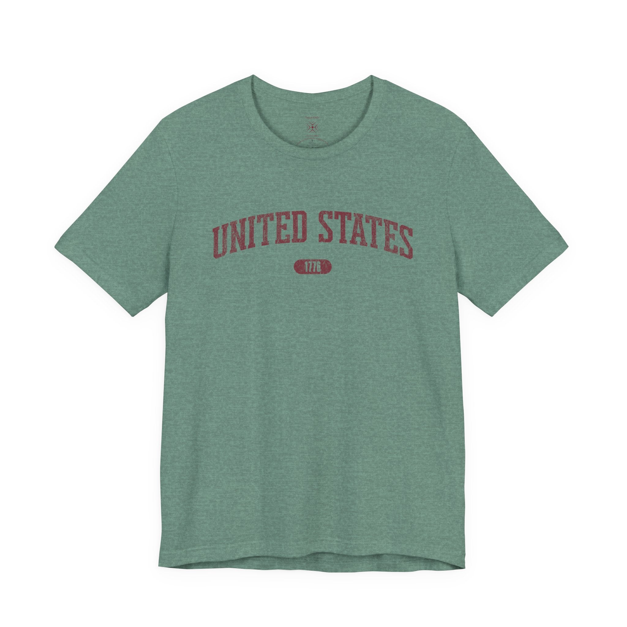 United States 1776 Vintage Collegiate Premium T-Shirt – Burgundy Graphic – Colorful