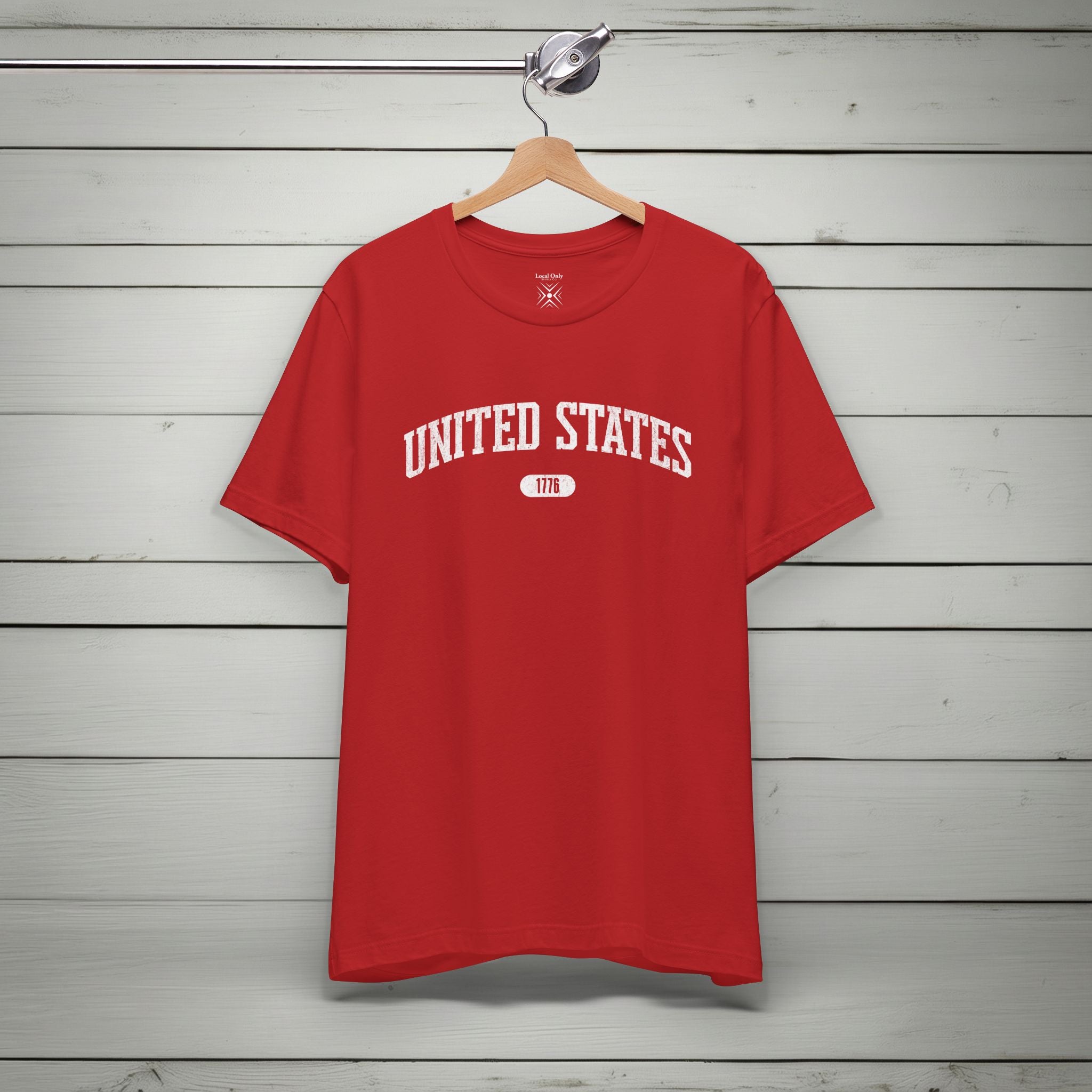 United States 1776 Vintage Collegiate Premium T-Shirt – White Graphic – Colorful