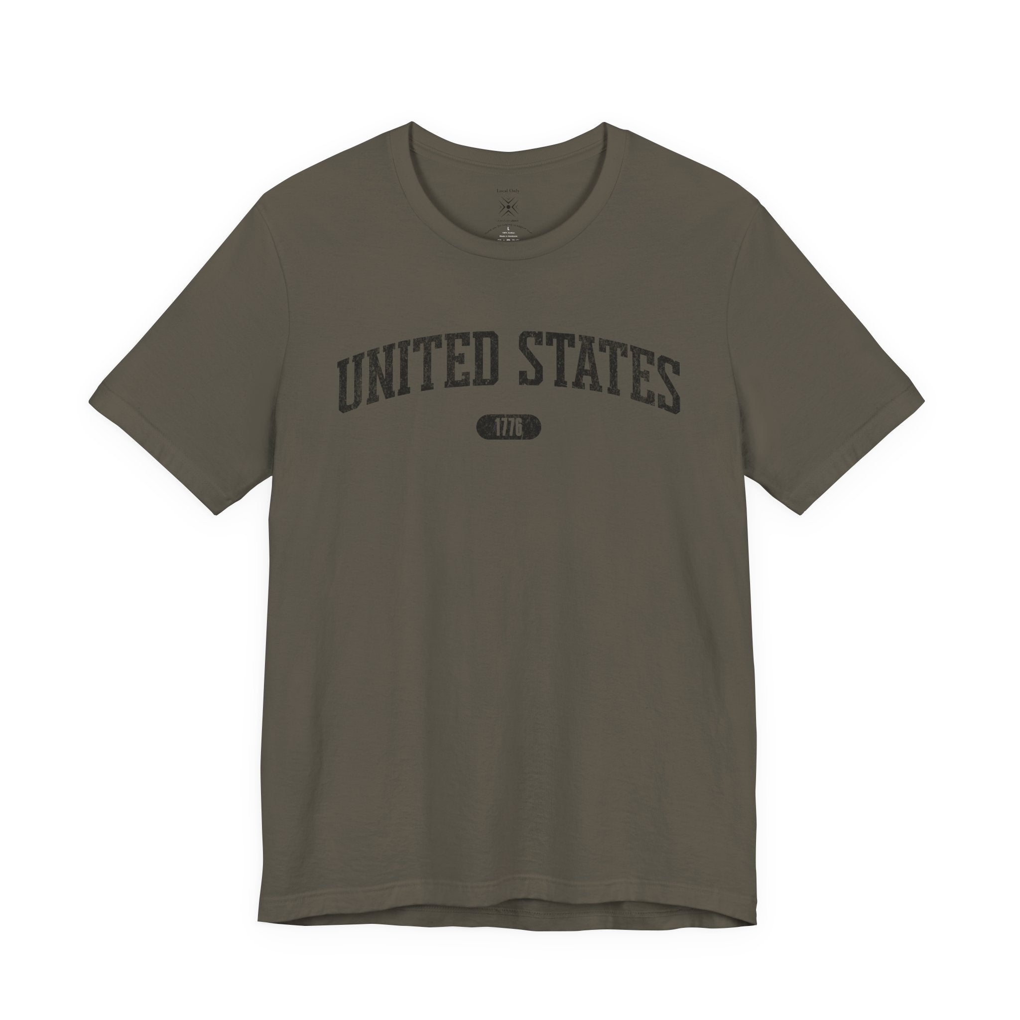 United States 1776 Vintage Collegiate T-Shirt – Black Graphic – Neutrals