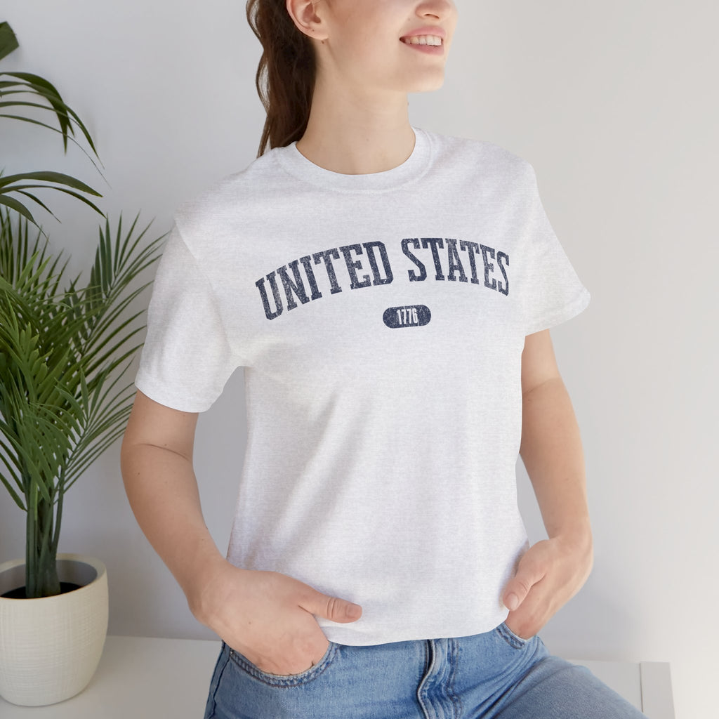 United States 1776 Vintage Collegiate T-Shirt – Navy Graphic – Neutrals