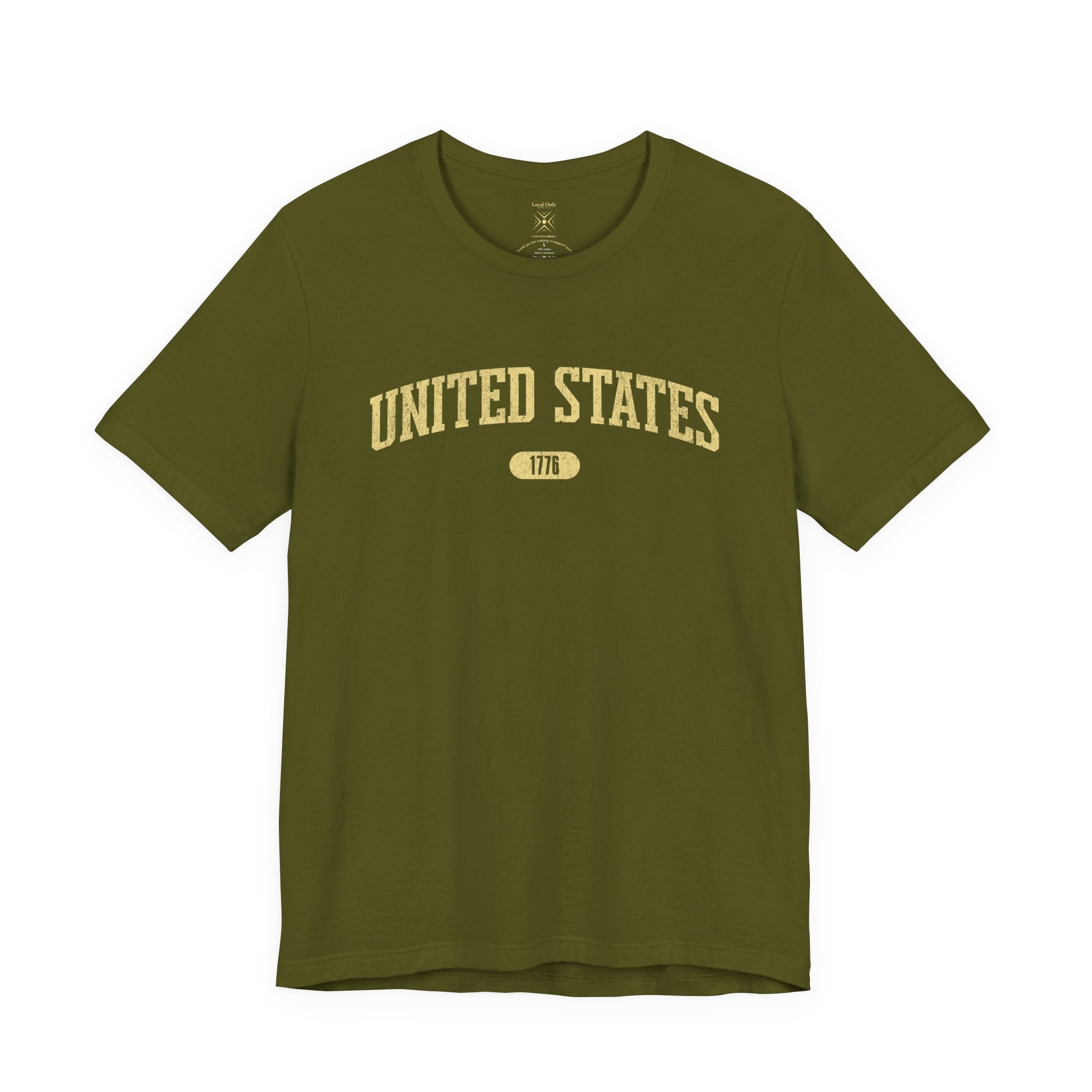 United States 1776 Vintage Collegiate Premium T-Shirt – Yellow Graphic – Neutrals