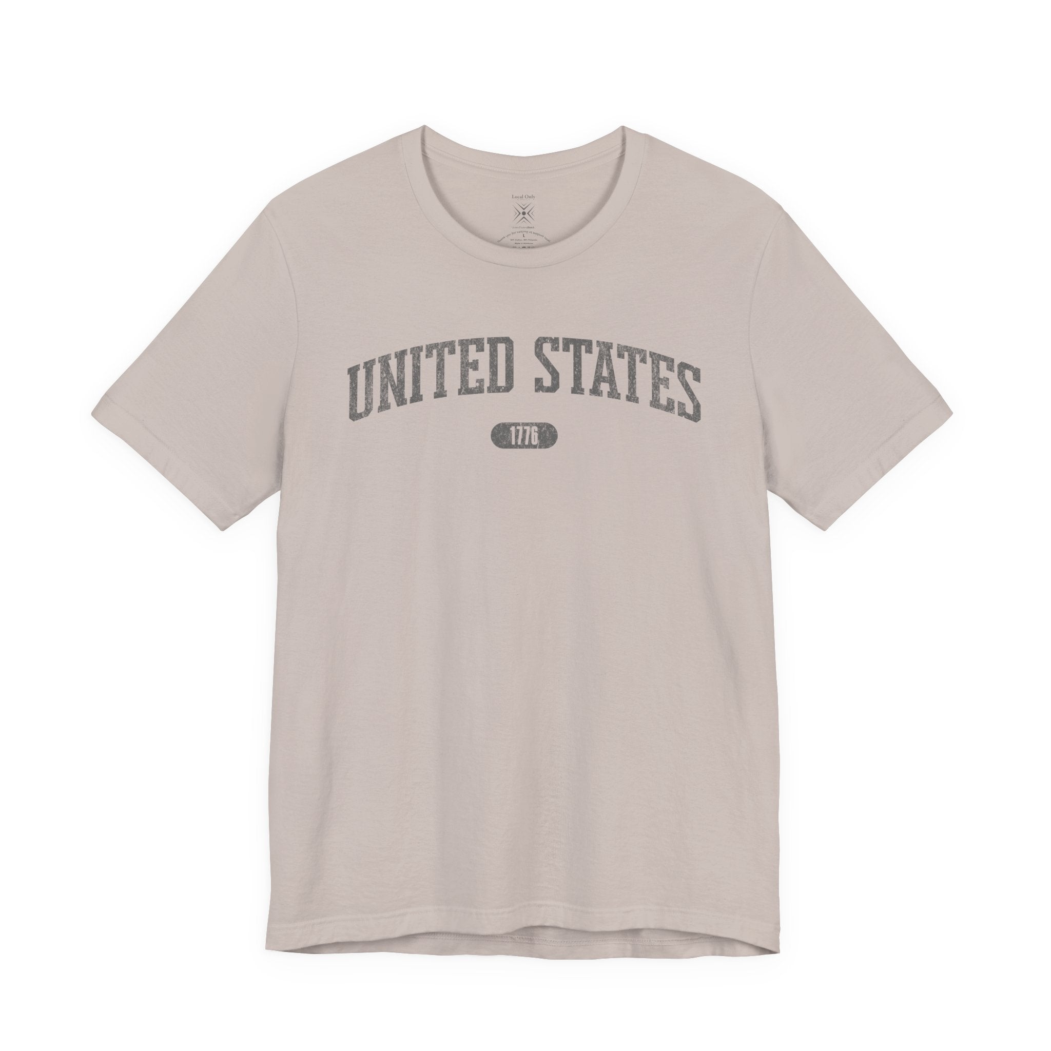United States 1776 Vintage Collegiate T-Shirt – Gray Graphic – Neutrals