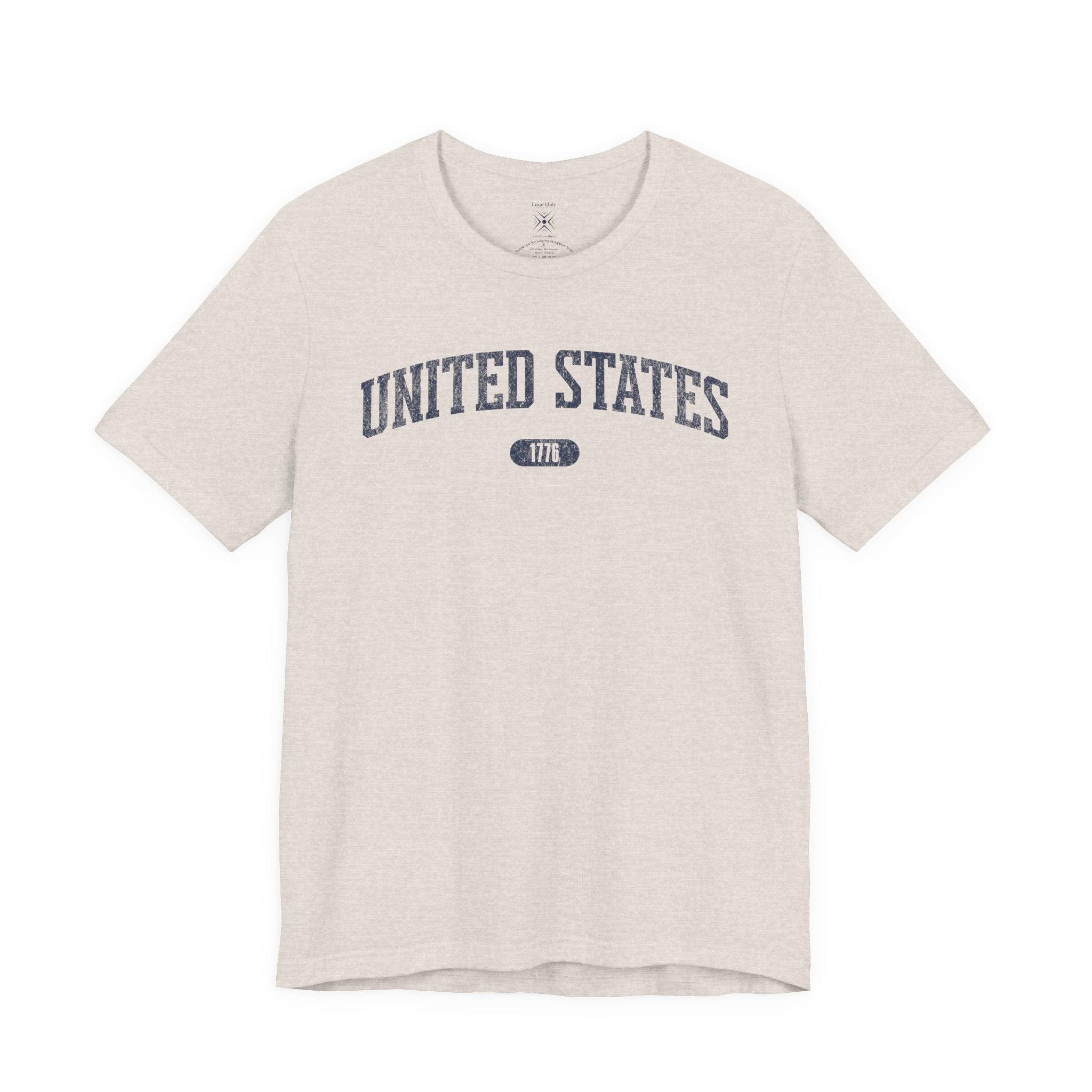 United States 1776 Vintage Collegiate T-Shirt – Navy Graphic – Neutrals
