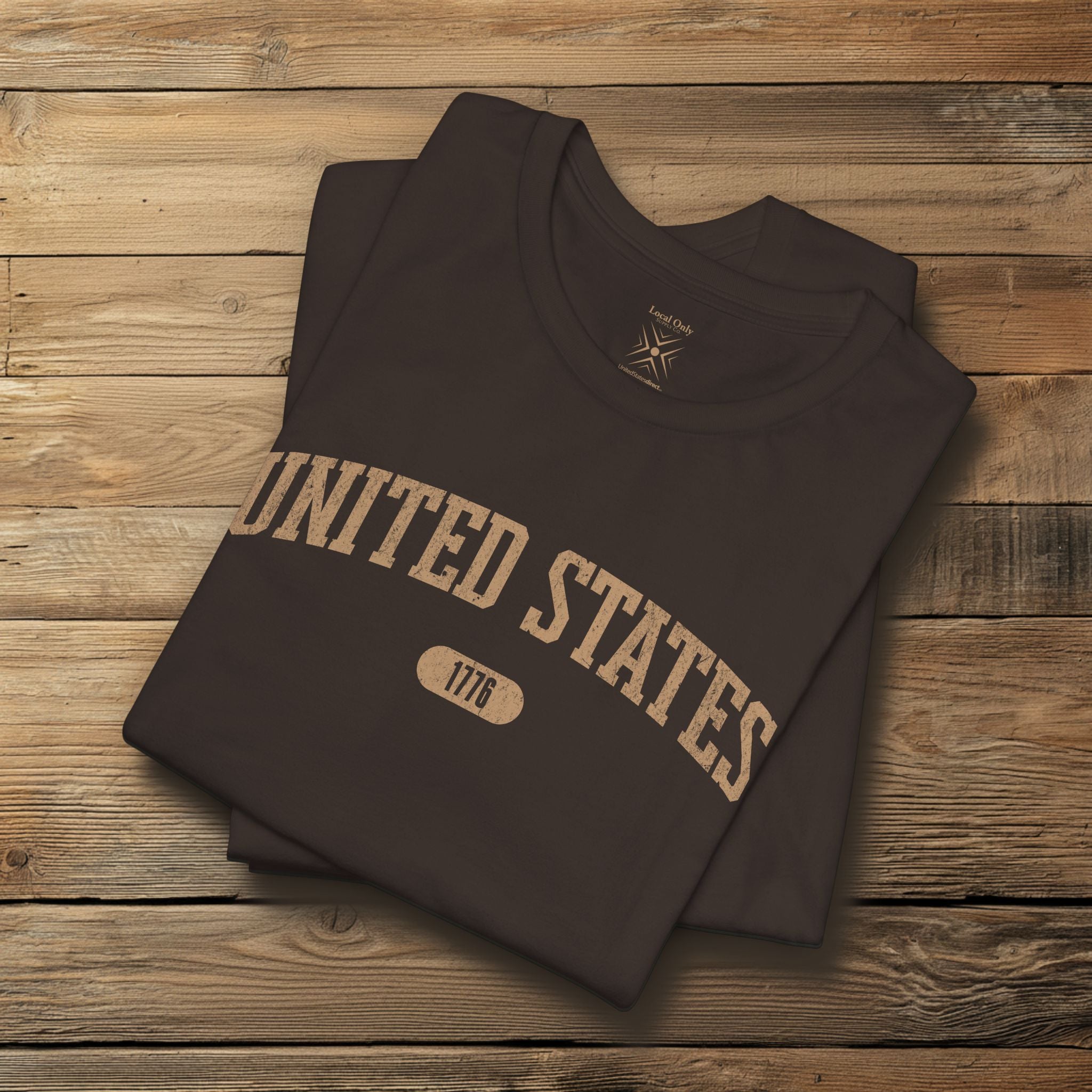 United States 1776 Vintage Collegiate Premium T-Shirt – Tan Graphic – Neutrals