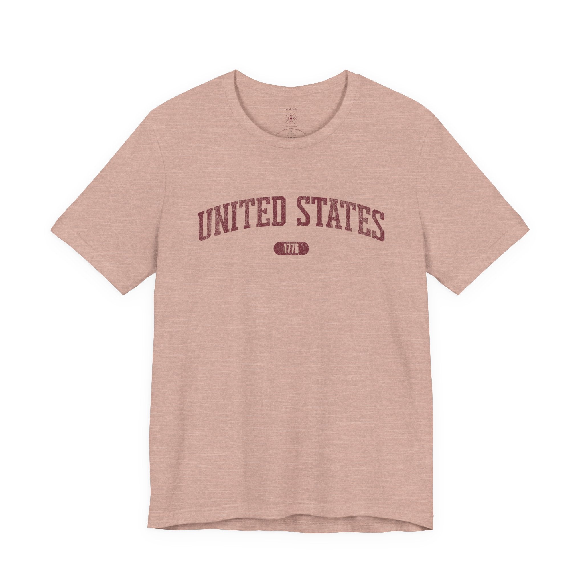 United States 1776 Vintage Collegiate Premium T-Shirt – Burgundy Graphic – Colorful