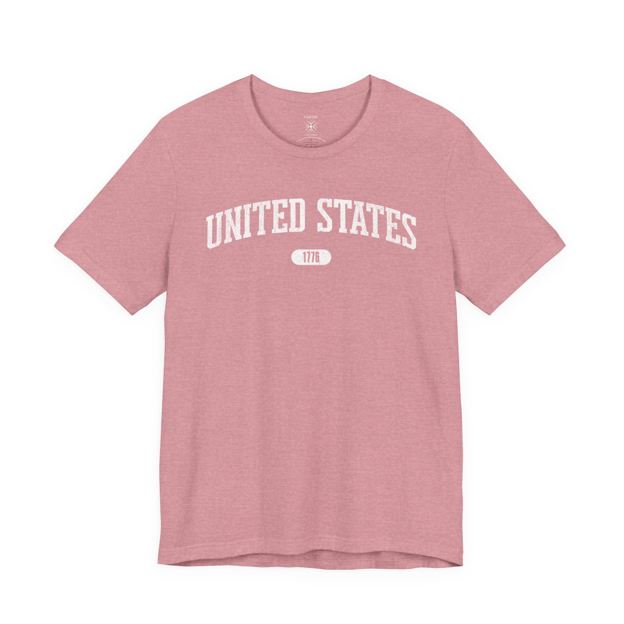United States 1776 Vintage Collegiate T-Shirt – White Graphic – Colorful