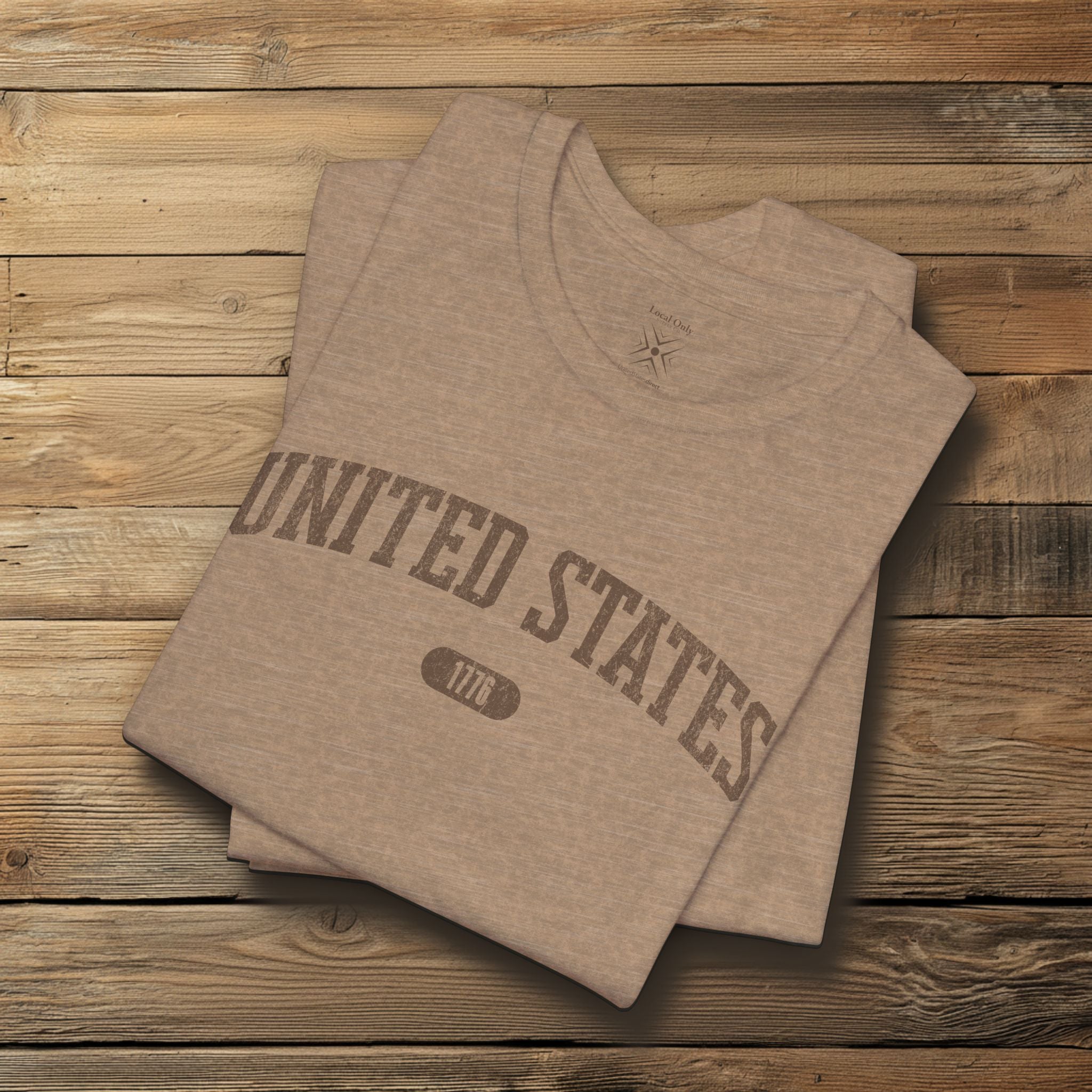 United States 1776 Vintage Collegiate Premium T-Shirt – Brown Graphic – Neutrals