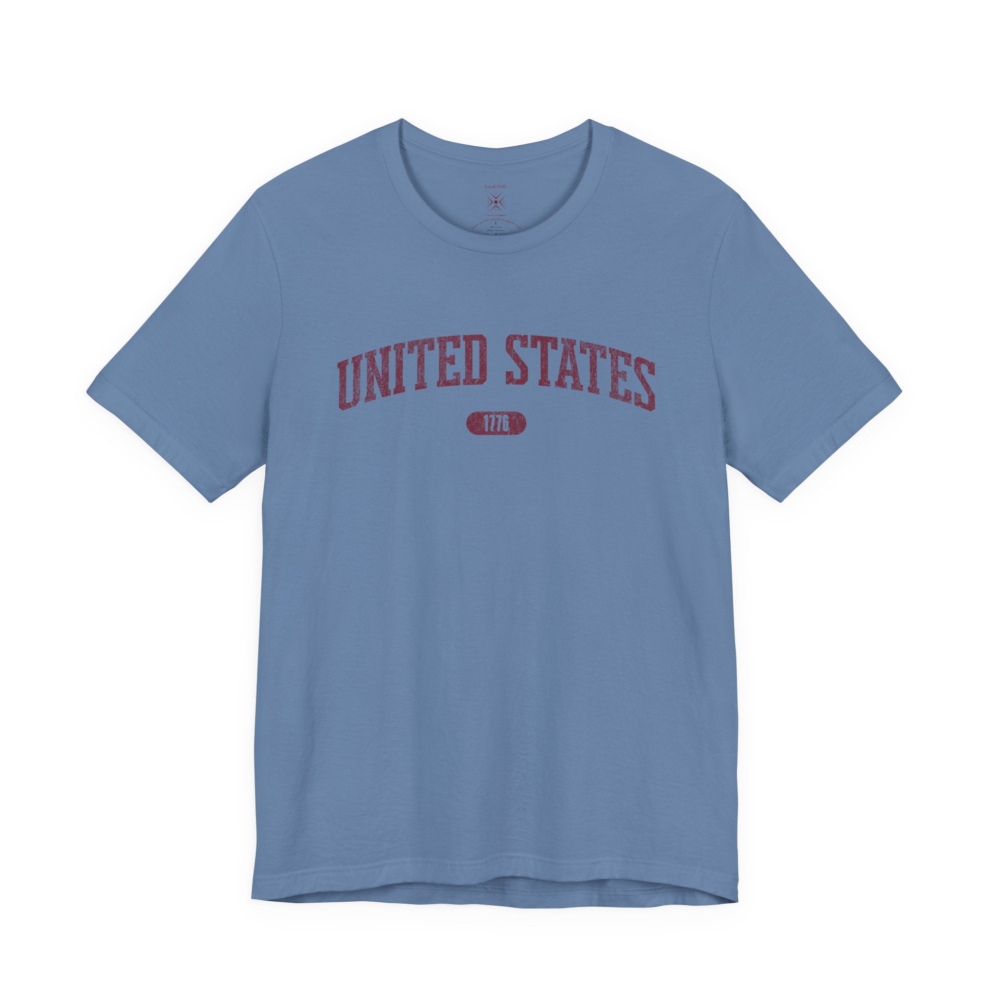 United States 1776 Vintage Collegiate Premium T-Shirt – Burgundy Graphic – Colorful