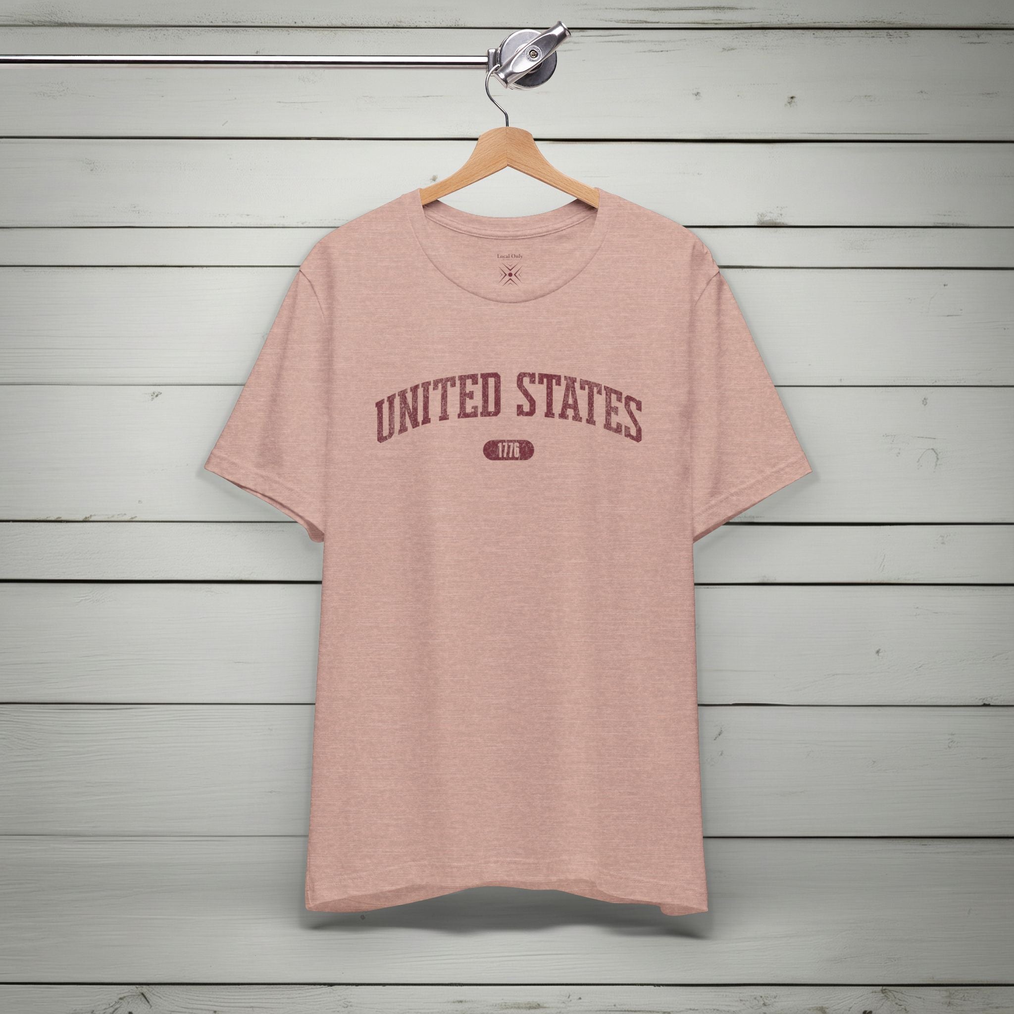United States 1776 Vintage Collegiate Premium T-Shirt – Burgundy Graphic – Colorful