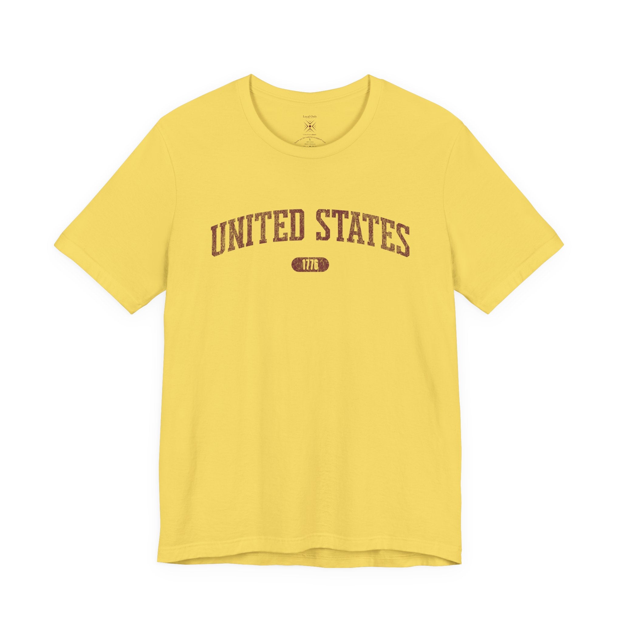 United States 1776 Vintage Collegiate Premium T-Shirt – Burgundy Graphic – Colorful