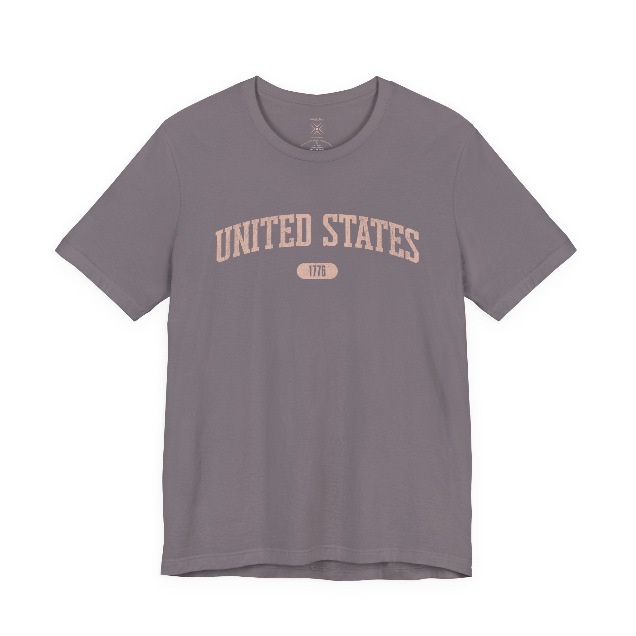 Storm t-shirt with 'UNITED STATES 1776' in transcendent pink collegiate text.