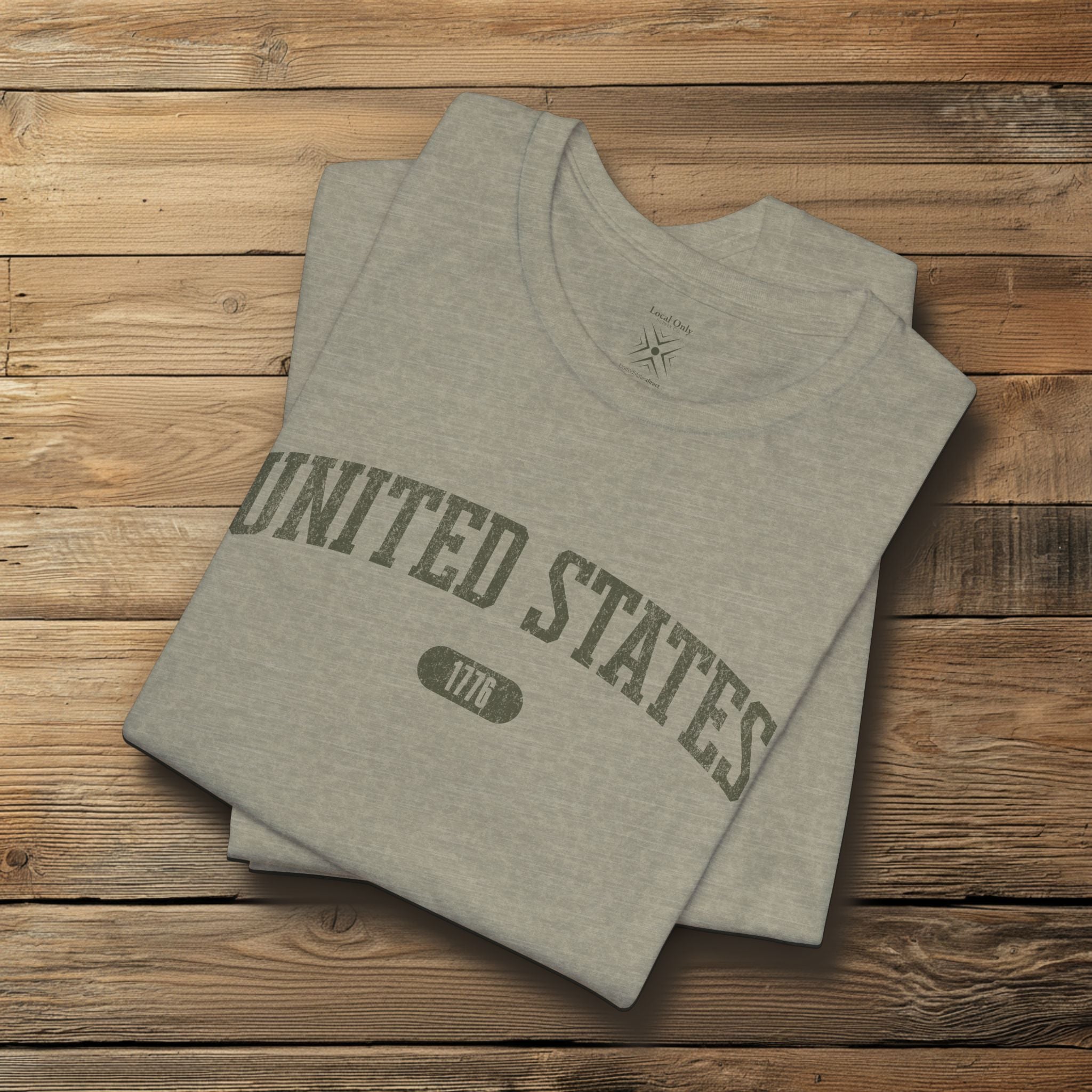 United States 1776 Vintage Collegiate Premium T-Shirt – Olive Graphic – Neutrals
