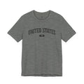 Deep Heather t-shirt with 'UNITED STATES 1776' black collegiate text.