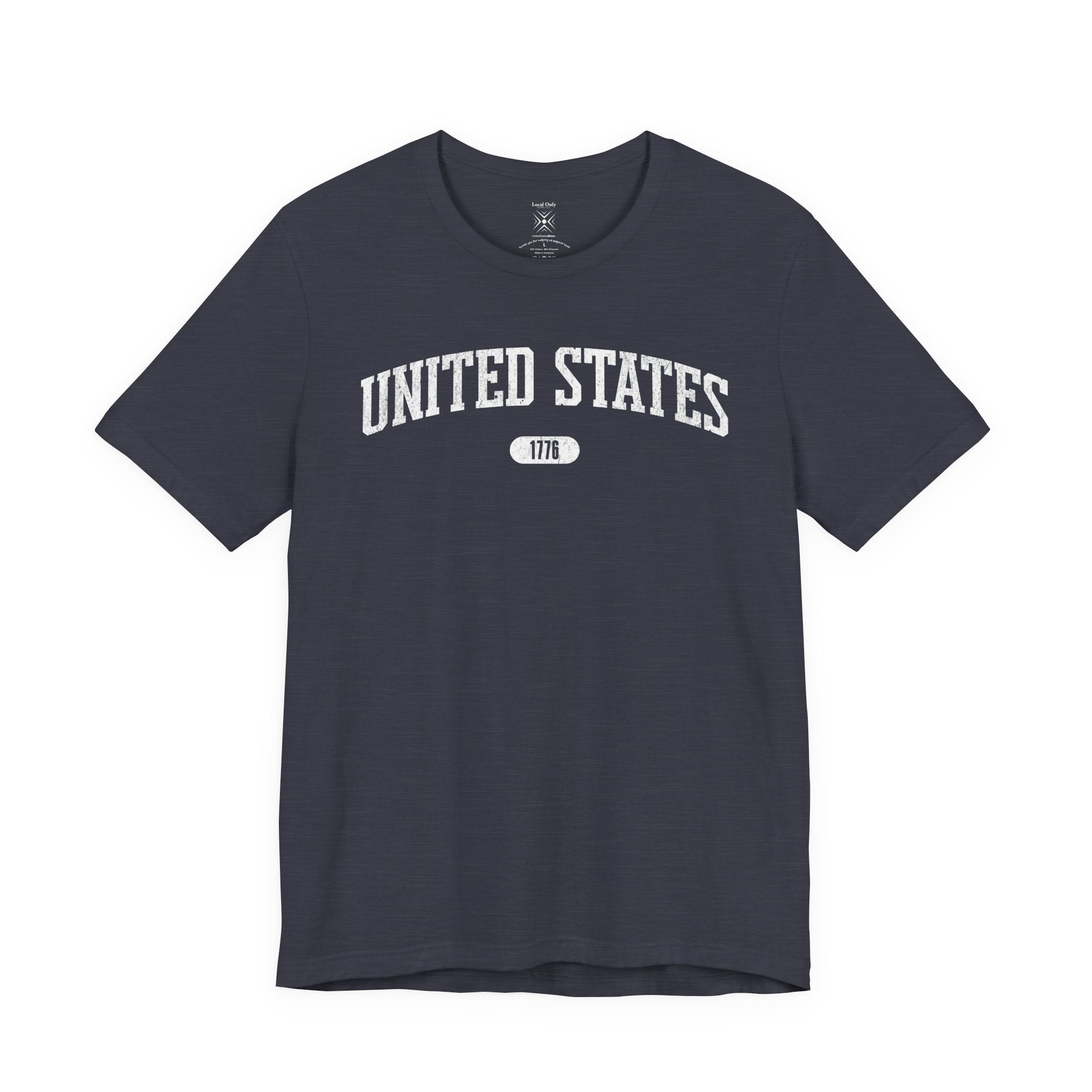 United States 1776 Vintage Collegiate T-Shirt – White Graphic – Neutrals